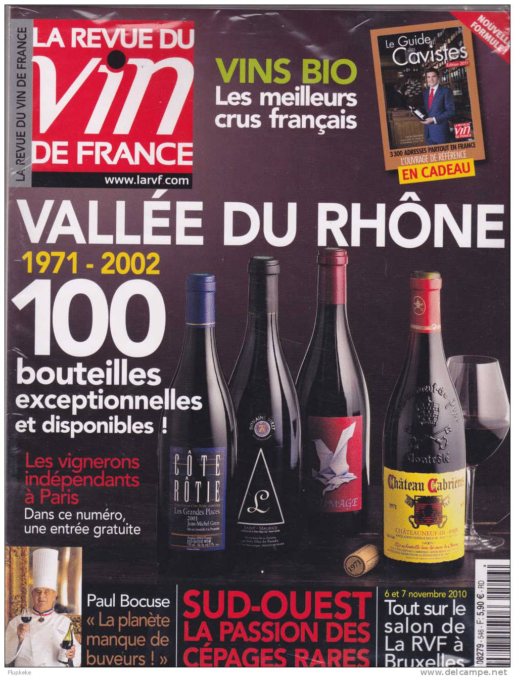 La Revue Du Vin De France 546 Novembre 2010 Vallée Du Rhône 1971-2002 + Guide Des Cavistes Édition 2011 - Cuisine & Vins