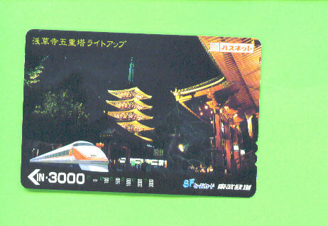 JAPAN - Orange Picture Rail Ticket/Train As Scan - World