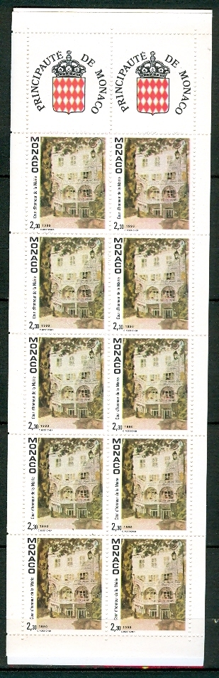 MONACO, 1990, Carnet N° 6** (Yvert Et Tellier) Vue Du Vieux Monaco-Ville, Cour D'honneur De La Mairie - Postzegelboekjes