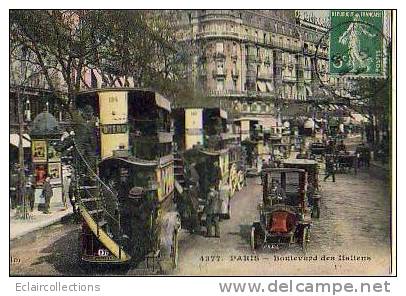 Paris..Bd Des Italiens   Autobus A Impériale - Transport Urbain En Surface