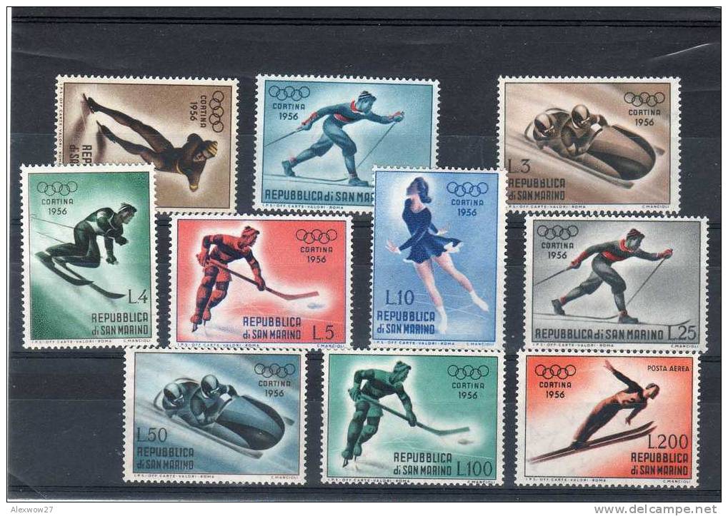 SAN MARINO 1955 GIOCHI SPORTIVI CORTINA D´AMPEZZO  ** MNH - Unused Stamps