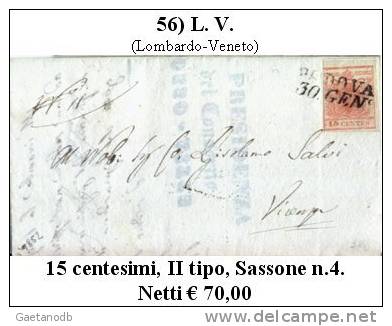 L.V.-SP-0056 - Piego Con 15 Centesimi, Sassone N.5, Da Padova - Lombardo-Veneto