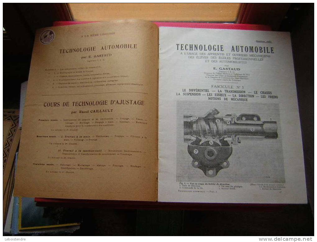 TECHNOLOGIE AUTOMOBILE -FASCICULE N °3-CHÂSSIS,TRANSMISSION,ROUES,SUSPENSION,FREINS- OUVRIERS ET APPRENTIS MECANICIENS- - Auto