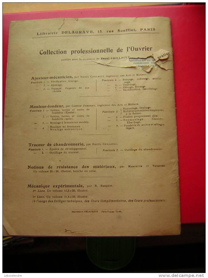 TECHNOLOGIE AUTOMOBILE-FASCICULE N °7-REPARATION DU MOTEUR A EXPLOSION-DEPANNAGE POUR OUVRIERS ET APPRENTIS MECANICIENS - Auto