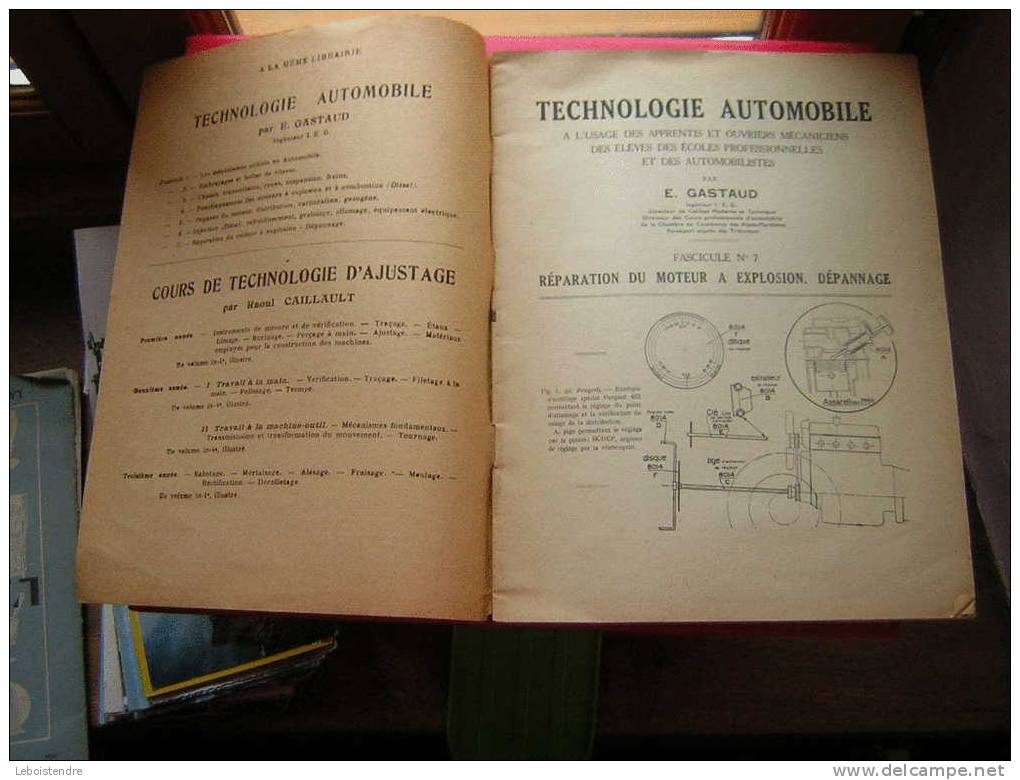 TECHNOLOGIE AUTOMOBILE-FASCICULE N °7-REPARATION DU MOTEUR A EXPLOSION-DEPANNAGE POUR OUVRIERS ET APPRENTIS MECANICIENS - Auto