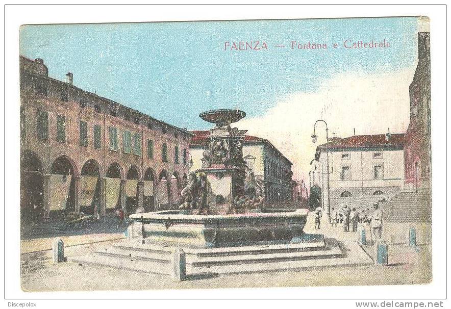 C381 Faenza (Ravenna) - Fontana E Cattedrale - Old Mini Card / Non Viaggiata - Faenza