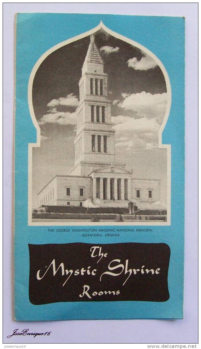 THE MYSTIC SHRINE ROOMS - WASHINGTON MASONIC NATIONAL. 1956, PRINTED IN USA. FOLLETO, BROCHURE - Altri & Non Classificati