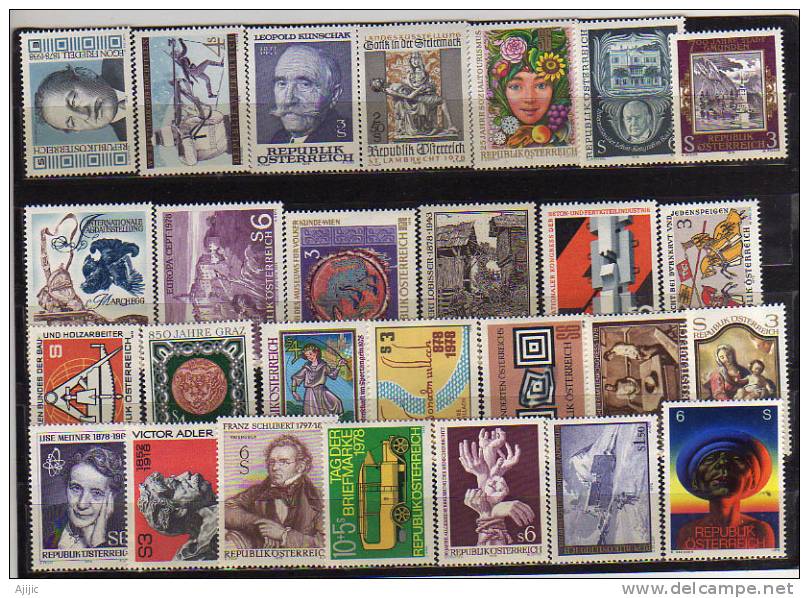 AUTRICHE.  Timbres Neufs **  De L´annee 1978.   27  Timbres.  Cote 32.50 € - Full Years