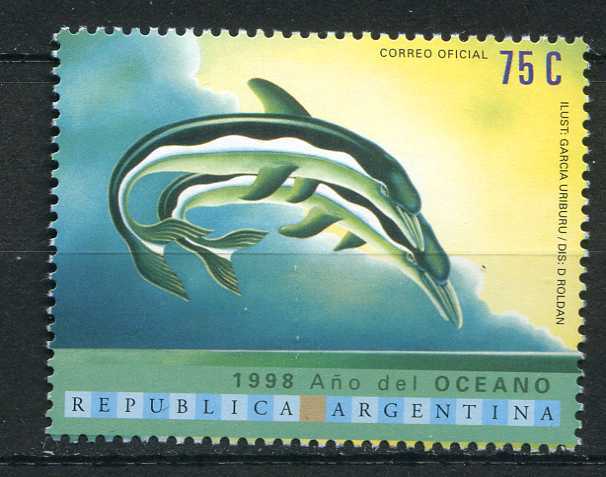 ARGENTINE   ARGENTINA   2002   Yvert 2078    Michel 2464   Dolphin   Dauphin - Dolphins