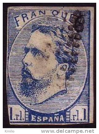 Edifil 156 Usado 1 Real Azul De 1873 En Usado. Catálogo 525 Eur. ¡¡Ocasión!! - Carlists