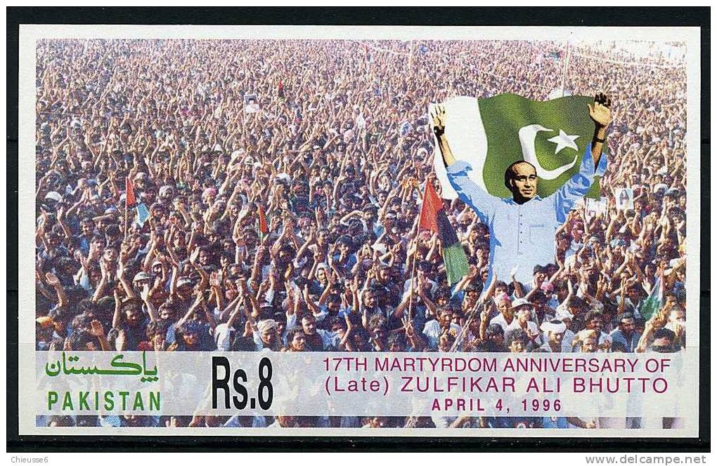 Pakistan ** Bloc N° 6 - 17e Ann. Du Martyre De Zulfikar Ali Bhutto - Oman