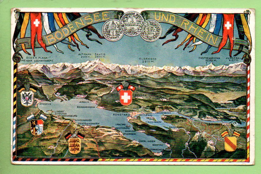 Carte Gaufrée - BODENSEE Und RHEIN - Edit. Ottmar Zieher München - 2 Scans - Autres & Non Classés