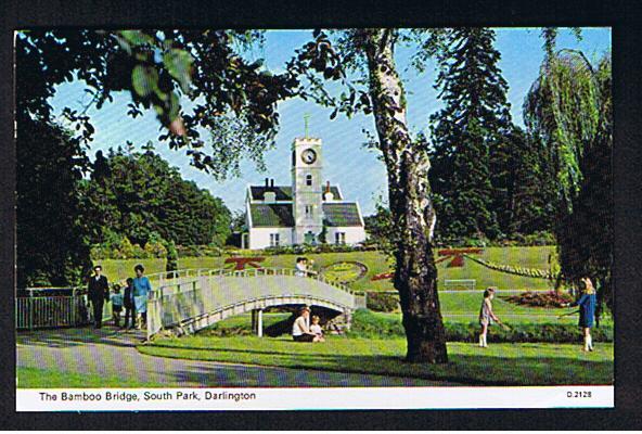 RB 625 - 1969 Postcard The Bamboo Bridge & Floral Garden South Park Darlington County Durham - Other & Unclassified