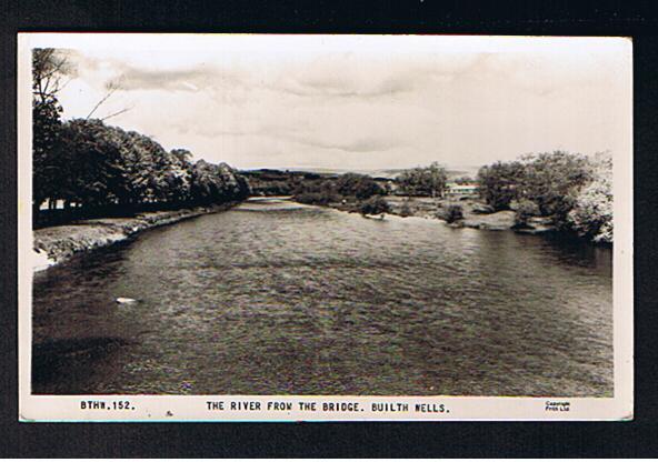 RB 625 - Real Photo Postcard The River From The Bridge Builth Wells Brecknockshire Breconshire Wales - Breconshire