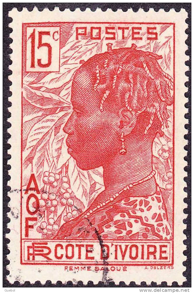 Cote D'Ivoire Obl. N° 114 Femme Baoulé 15 Cts Rouge - Oblitérés