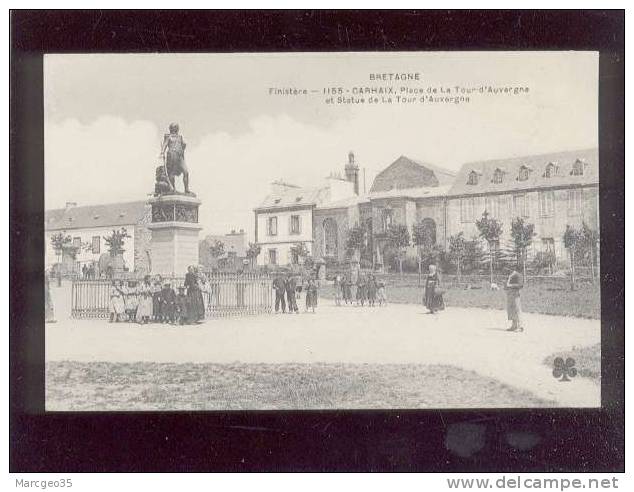 Carhaix Place De La Tour D'auvergne & Statue édit.MTIL N° 1155 Animée - Carhaix-Plouguer