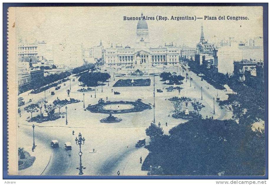 BUENOS AIRES (Rep.Argentina), Piaza Del Congreso, Gelaufen Um 1923, Seltene Karte, Gute Erhaltung - Argentina