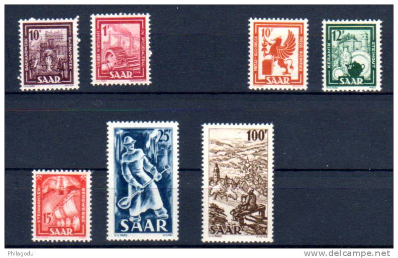 Saar   Industries Et Paysages, 255 / 262 ** (manque 5f), Cote 91 € - Unused Stamps