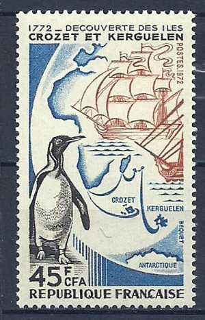 France 1972 Birds Oiseaux  Aves King Penguin Bicentenary Of Discovery Thecrozet Islands MNH - Penguins