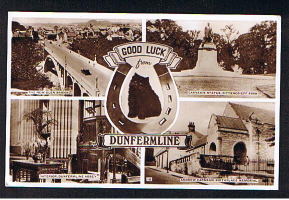 RB 626 - Real Photo Multiview Postcard Cat At Dunfermline Fife Scotland - Fife