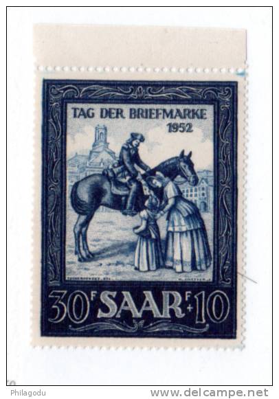 Sarre 1952, Journée Du Timbre, Yv.  303 **  Mi. 310**, Cote15 € - Neufs