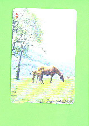 JAPAN - Orange Picture Rail Ticket/Animal/Horse  As Scan - Mundo