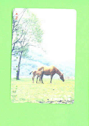 JAPAN - Orange Picture Rail Ticket/Animal/Horse  As Scan - Monde