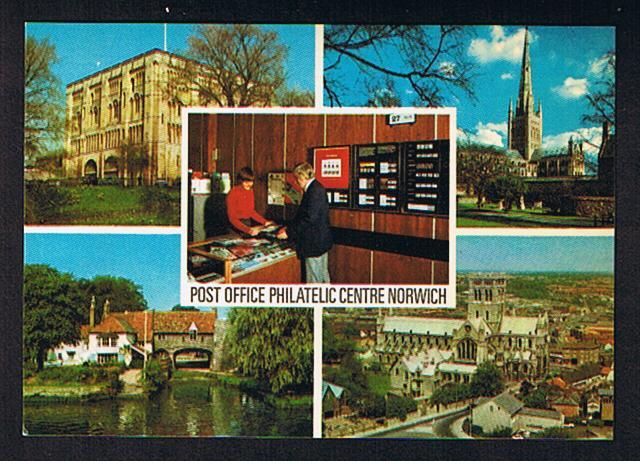 RB 627 - Post Office Philatelic Centre Counter - Norwich Norfolk Postcard - Norwich