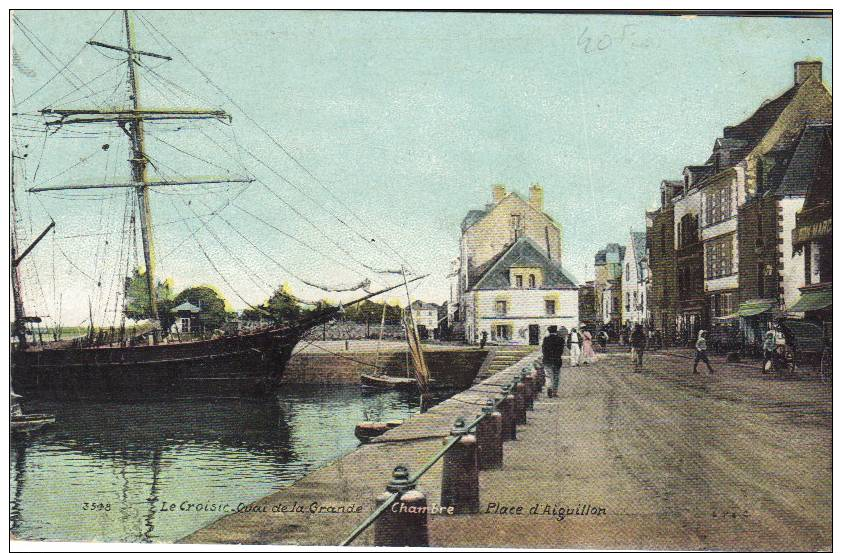 LOIRE ATLANTIQUE. LE CROISIC. QUAI DE LA GRANDE CHAMBRE.PLACE AIGUILLON. ANIMEE. - Le Croisic