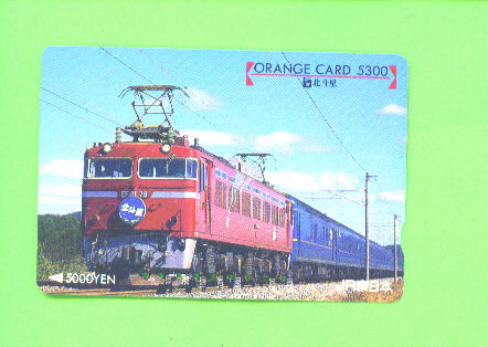 JAPAN - Orange Picture Rail Ticket/Train As Scan - World