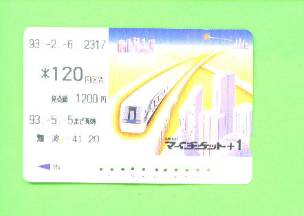 JAPAN - Orange Picture Rail Ticket/Train As Scan - Welt