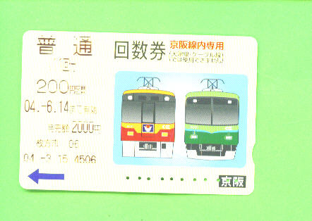 JAPAN - Orange Picture Rail Ticket/Train As Scan - Wereld