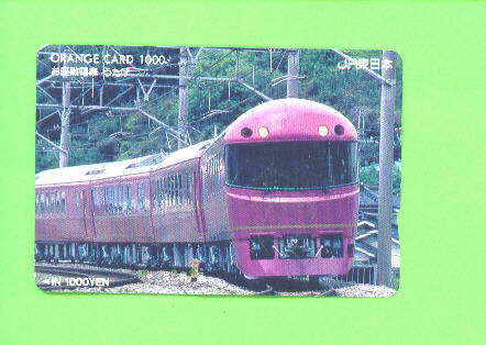 JAPAN - Orange Picture Rail Ticket/Train As Scan - Mundo