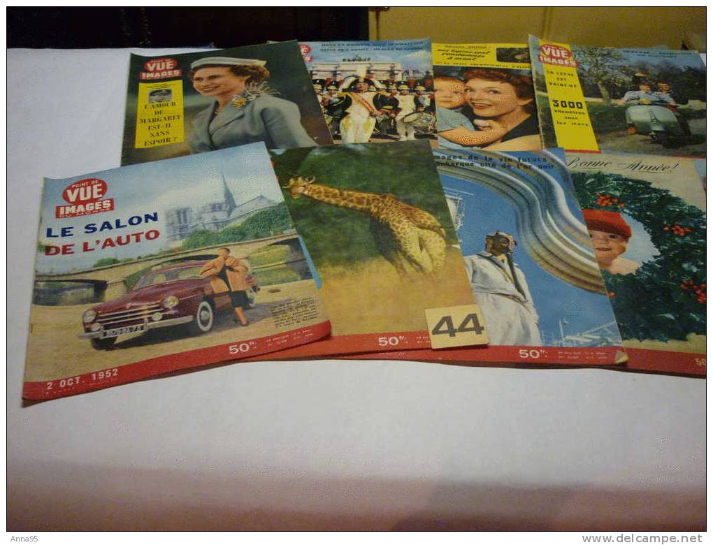 9 N° De   "POINT DE VUE" De 1952 Et 53  SALON DE L´AUTO LA FREGATE RENAULT, MARGARET Etc .... - People