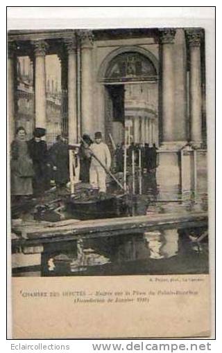 Paris... 7 ème Chambre Des Députés Entrée Sur La Place .. Inondations Janvier 1910 - Other Monuments