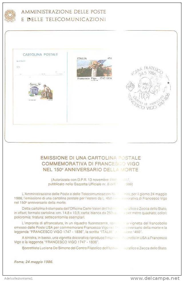50608)bollettino Illustrativo Celebrativo Cartolina Postale + Annullo Primo Giorno Rappresentativo - 1981-90: Marcophilia