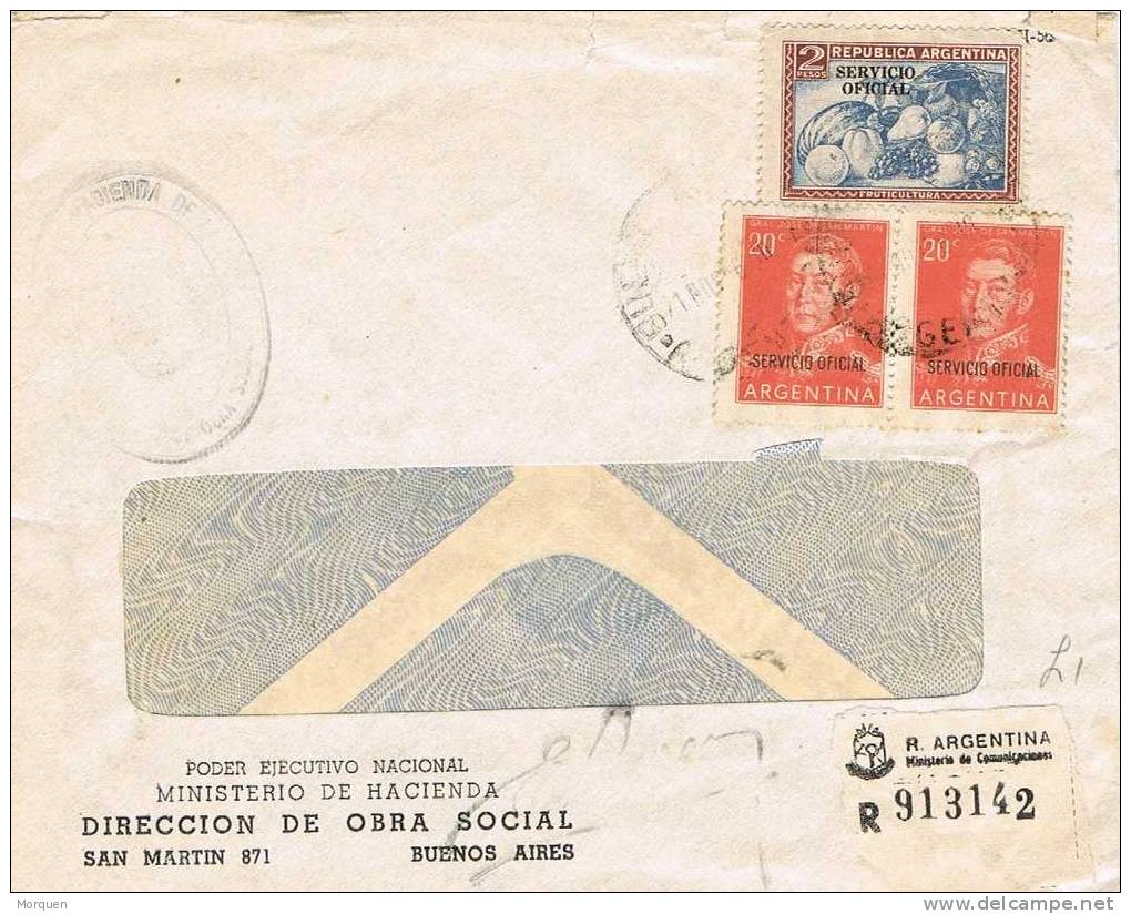 Carta Certificada BUENOS AIRES (Aregntina) 1968. Servicio Oficial - Cartas & Documentos