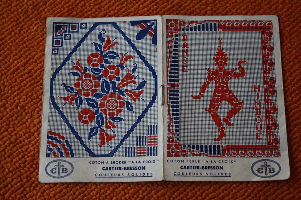 LOISIRS Créatifs  4 Modéles  COTON A BRODER &PERLé "A LA CROIX" CARTIER BRESSON  COULEURS SOLIDES - Cross Stitch