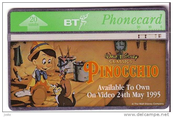 PINOCCHIO - Walt Disney ( England Card ) Wooden Puppet Pantin De Bois Doll Puppet Poupée Puppet Fairy Tale - Disney