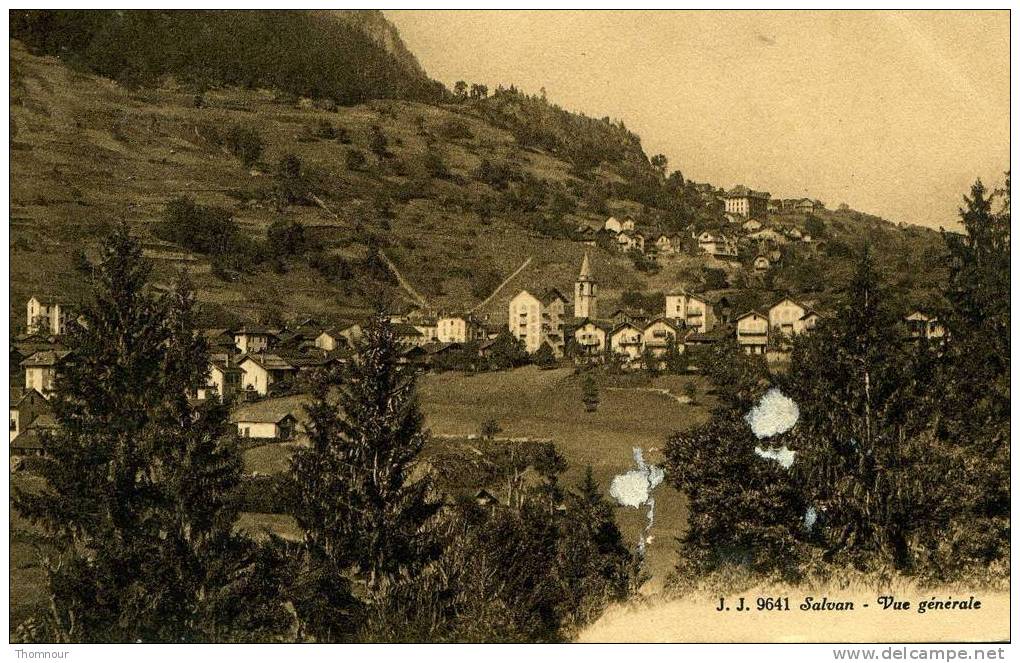 SALVAN  -  Vue Générale  - 1916  -  (  Petits Morceaux Papier Collés ) - Salvan