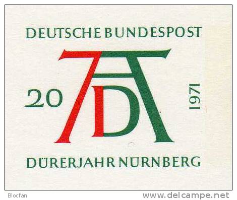 Postfrisch Mit Dürer-Signum Maler 1971Nationalgalerie Prag Bund PSo3/05 ** 1€ Dürers Rosenkranzfest Postcard Of Germany - Gemälde