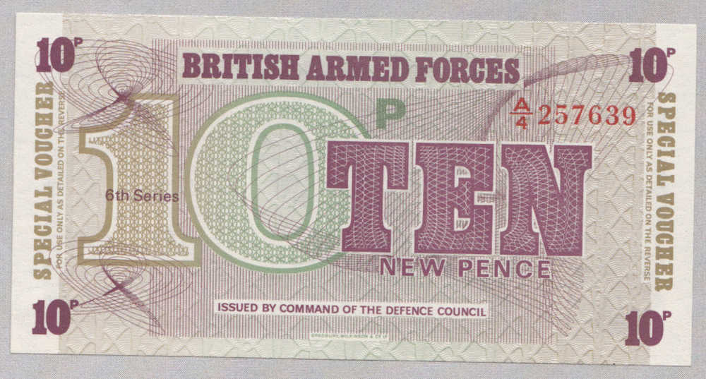 British Armed Forces 10 New Pence 6 Edition - Fuerzas Armadas Británicas & Recibos Especiales