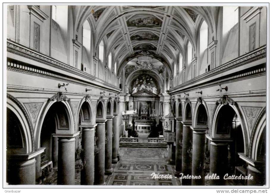 NICOSIA, INTERNO DELLA CATTEDRALE, B/N, VG 1959  **** - Enna