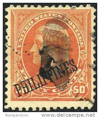 US Philippines #219 XF Used 50c Overprint From 1899 - Filippine