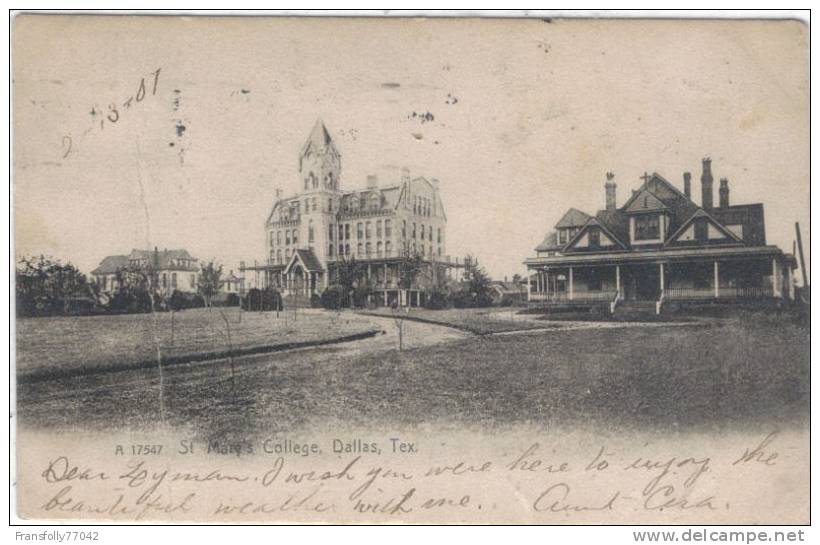 U.S.A. - TEXAS - DALLAS - ST. MARY´S COLLEGE - 1905 - ROTOGRAPH #A 17547 - Altri & Non Classificati