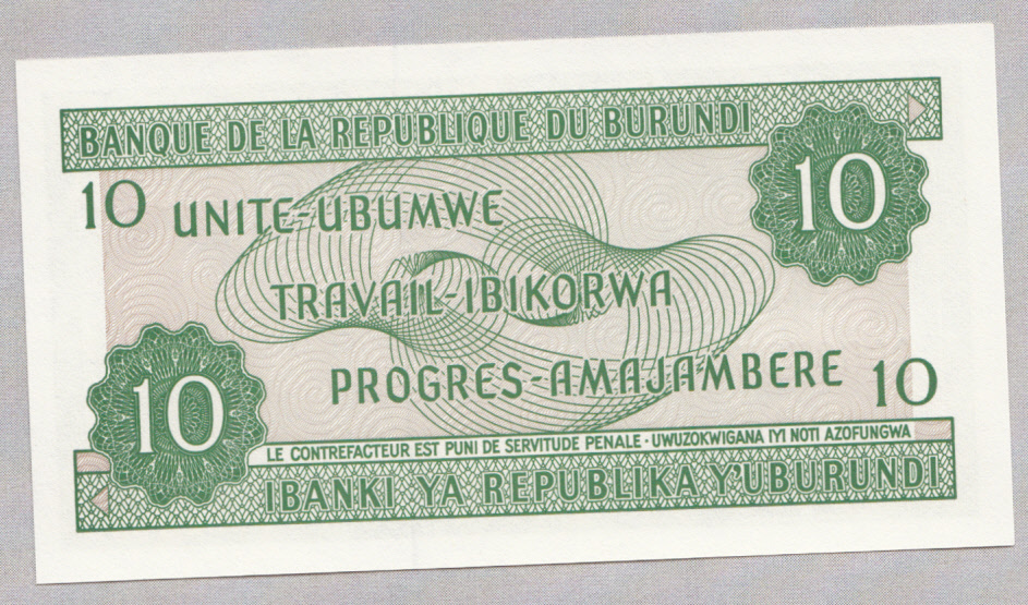 BURUNDI 10 FRANCS 01.11.2007 UNC NEUF P 33 - Burundi