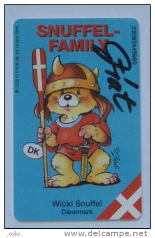 SNUFFEL FAMILY  - Wicki Snuffel , Denmark ( Germany Mint & Rare Card , Only 10.000 Ex. ) Danmark Viking Dog Chien Flag - Denmark