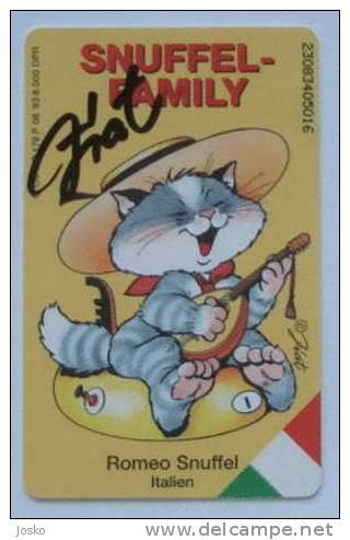 SNUFFEL FAMILY  - Romeo Snuffel , Italy ( Germany Mint & Rare Card , Only 8.000 Ex. ) Italia Cat Chat Chatte Tomcat Flag - O-Series : Customers Sets