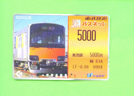 JAPAN - Orange Picture Rail Ticket/Train As Scan - Wereld