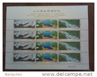 China 2009-14 Sanjiangyuan Nature Reserve Stamps Sheet Lake River Winter Snow - Climate & Meteorology